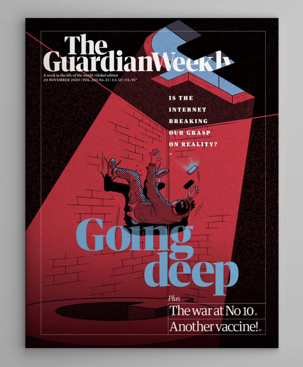 SND's tweet photo. This week's @guardianweekly cover: "Going Deep - is the Internet breaking our grasp on reality?" Illustration by @catsims - https://t.co/n8bporTIFD

#FeaturesDesign #illustration https://t.co/OA2e9NH2T5