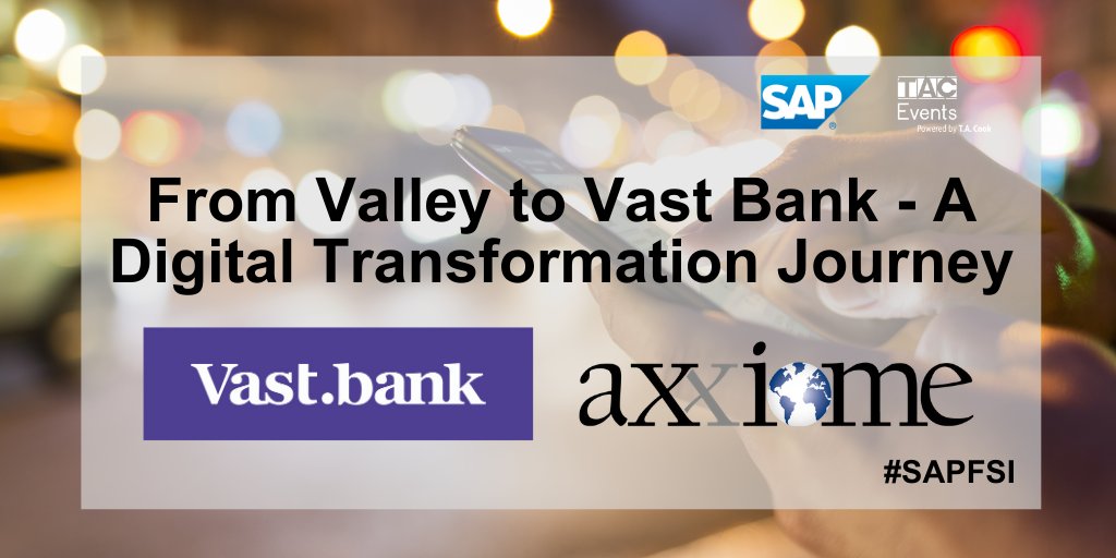 bingul_gaye's tweet photo. Coming up next: Vast Bank's digital transformation journey to provide a seamless and five-star banking experience to their customers. Register now to watch live: https://t.co/GcwTw5U02J
#SAPFSI #sapbanking #sapinsurance #tacevents https://t.co/AmDj7z8Xu1