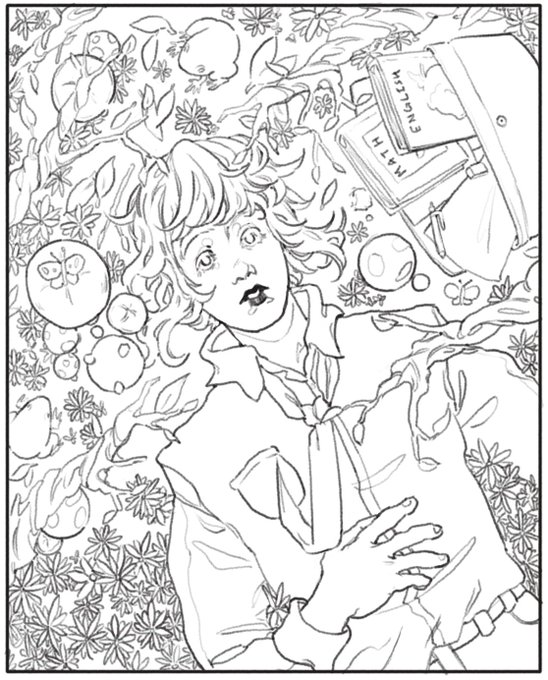 sexy lineart so you can see how much I suffered also no one knew most of the circles were mushrooms so that was an L for me 