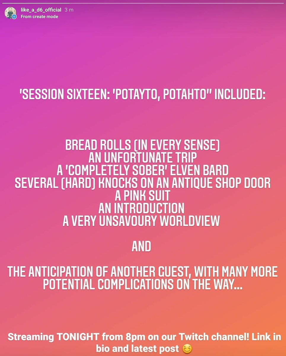 d6_like's tweet photo. See y'all this evening (from 8pm) for more shenanigans! Hope you can make it and enjoy 😊💕

(If you didn't see the Insta story, we had a Zoom party last weekend, but we are very much back in Xandagold this week!)

LINK: https://t.co/lsvEnTSsiV

#TTRPG #storytelling #fantasy https://t.co/0D0lIDRMOl