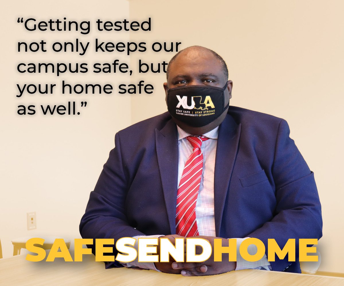 XULAStuAffairs's tweet photo. Xavierites, this battle is bigger than just us & affects more than just our campus community. We need you all to do your part & get tested to ensure the safety of our loved ones. #SafeSendHome #OneSafeXULA #XULA https://t.co/DmCP1J3PKT