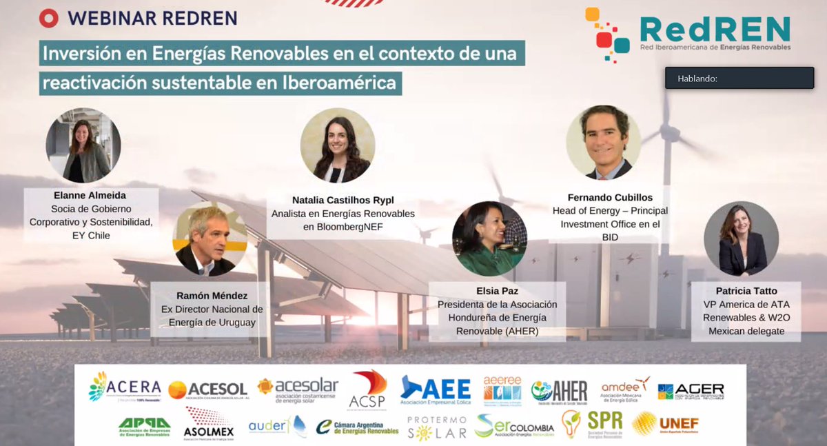 APPA_Renovables's tweet photo. Arranca ya el #webinar de la @RedRenovable #RedREN. Todo preparado para disfrutar de ponentes de mucho prestigio y conocer mejor la inversión #renovable en los países iberoamericanos. #VamosRedREN https://t.co/l3jzEYWua7