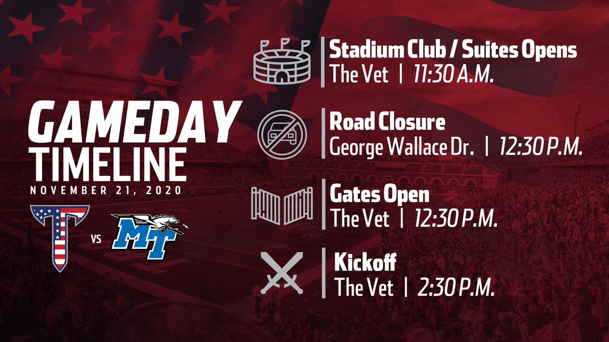 TroyAthletics's tweet photo. Trojan fans, check out the Timeline for this Saturday's game at 2:30 p.m. vs Middle Tennessee for our Military Appreciation game/Battle for the Palladium! 

🎟 - https://t.co/ODiQObBeCW

#OneTROY⚔️ https://t.co/gT0ThZN7S8