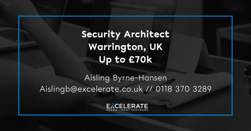 ExcelerateRec's tweet image. This fast growing financial services client is looking for a dynamic Security Architect to join their rapidly expanding organisation. You&apos;ll get to work with cutting edge technology surrounded by A grade players.

Aisling wants to tell you more, give her a call!