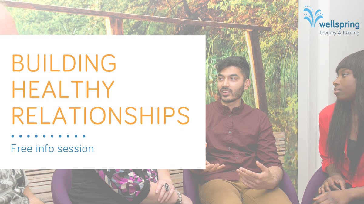 Waiting for #counselling , thinking about referring yourself or supporting a loved one through the process? Come along to our FREE online info sessions! 'Building Healthy Relationships' is taking place on Tuesday 24th November, 10.30am-12 pm via Zoom. wellspringtherapy.co.uk/train.../free-…