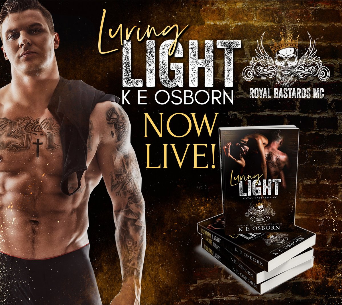 TheNextStepPR's tweet photo. AVAILABLE NOW! 
#LuringLight by @KEOsbornAuthor 
#LuringLightPromo #KEOsborn #TheRoyalBastardsTampaMCSeries
#BookTwo #NowAvailable #MCRomance
#Buy https://t.co/Q9lxe16LAF
#Add to GR https://t.co/c02ECYgjVj https://t.co/fnDJYAW01B