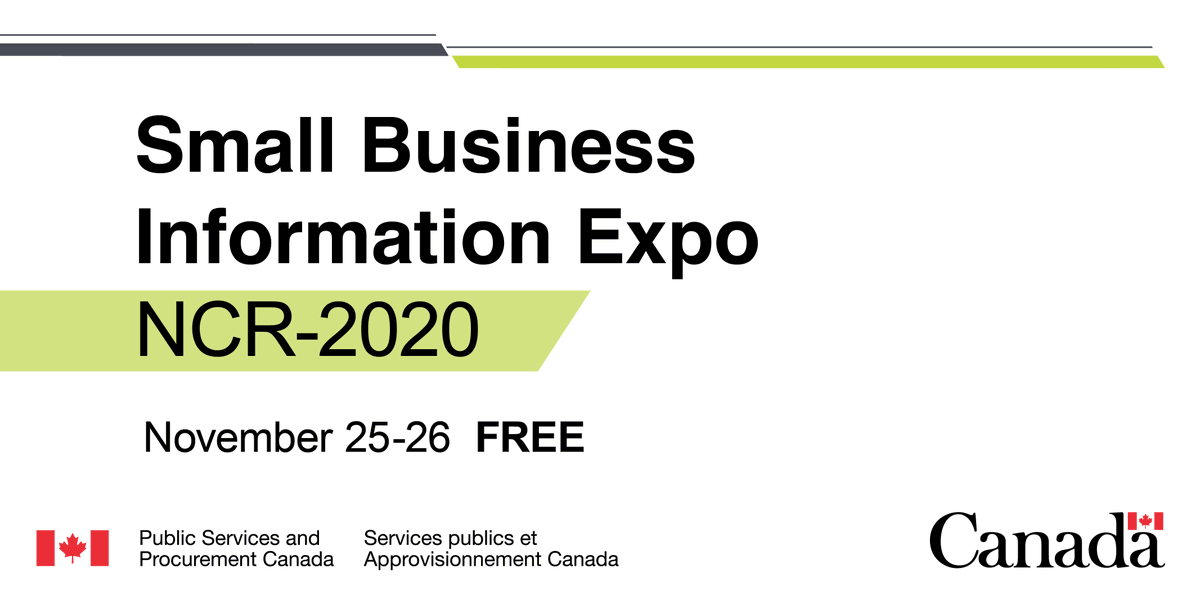 Do you run a #SmallBusiness? #DYK the #GoC has a multitude of programs designed to help you with financing, innovation, hiring, training and more?

Next week, come chat with our 20+ exhibitors and grow your #CndBusiness! #SBIEncr2020 ow.ly/CaDm50Co0VJ