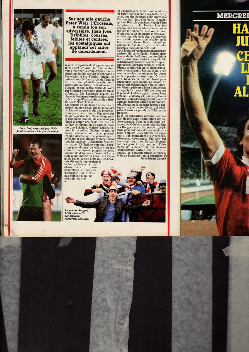 1983 Cup Winners Cup, Aberdeen 2-Real madrid 1, Onze, Issue 90, June 1983 @SFootballMuseum @davstu11 @wanderer1982 @ScotsFootyCards @74frankfurt @scottishkits2 @Hampdeners @AbdnSoccerShow @AFCHereWeGo @AberdeenFC