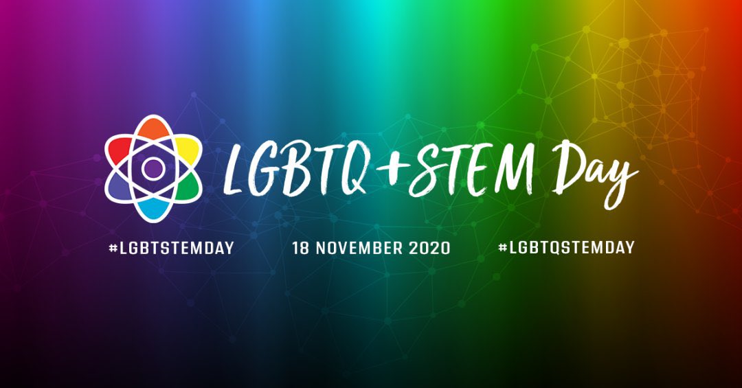Today is International #LGBTQSTEMDay ! A day for us to celebrate the LGBTQ+ people who study and work in science, tech, engineering and mathematics!