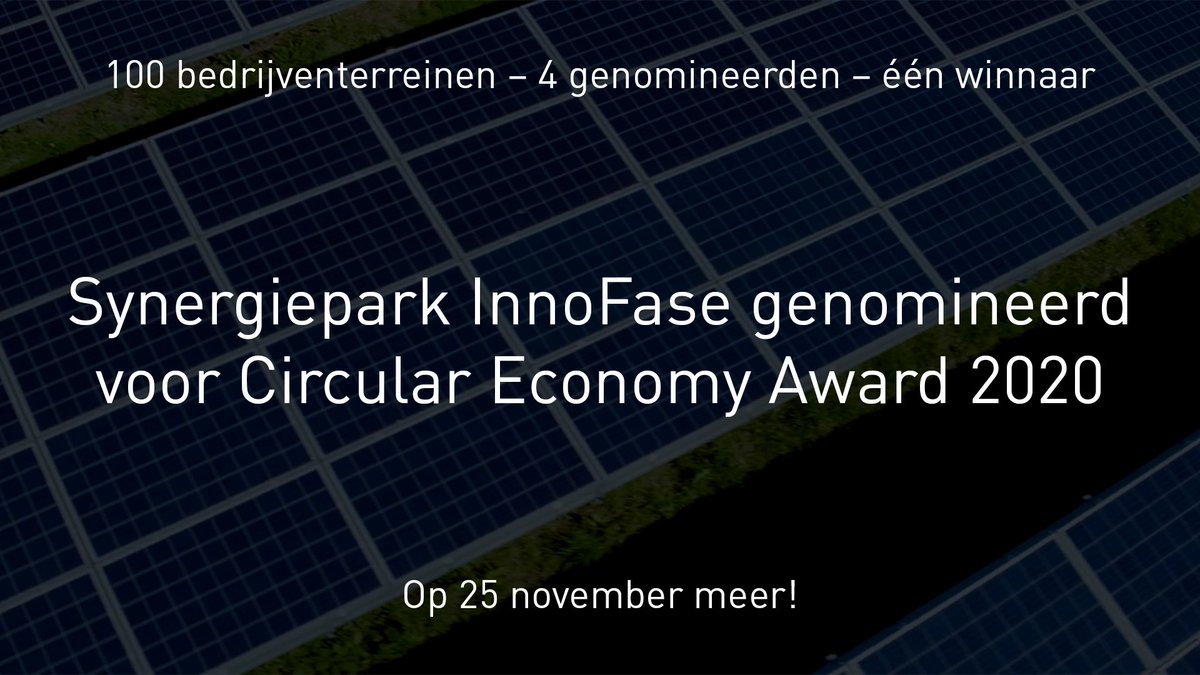 DuivenMHW's tweet photo. Wint Synergiepark InnoFase de Circular Economy Award 2020? We zijn genomineerd! #BTevent #Circulareconomyaward #circulair #duurzaam #ondernemen #gemeenteDuiven #InnoFase https://t.co/nwoGomBRdC