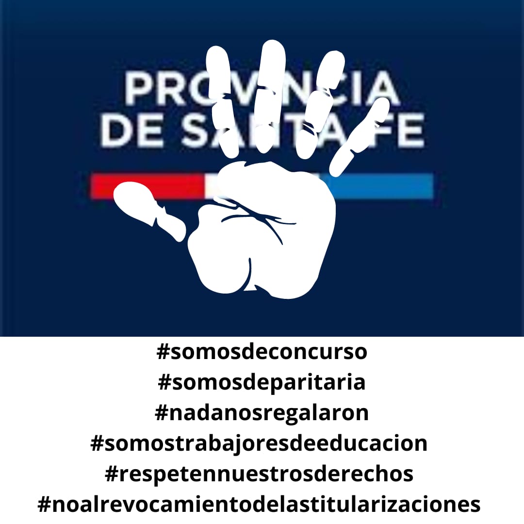 #EducaciónEnLucha #EduciónPúblicaSiempre , #ConLosTrabajadoresNo
#NadaNosRegalaron #SomosDeConcurso #SomosDeParitaria
#somostrabajadoresdeeducacion  #respetennuestrosderechos  #noalrevocamientodelastitularizaciones