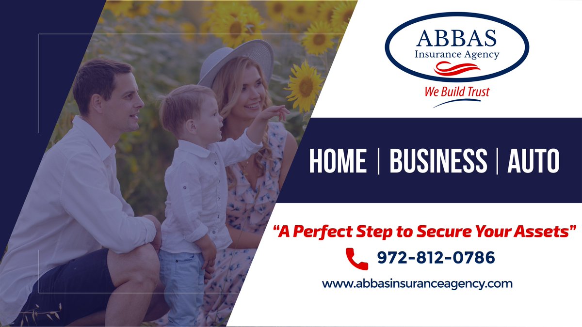 AbbasInsurance's tweet image. Saving you tons of money on your
HOME AUTO BUSINESS and LIFE Insurances
Call Now 972-812-0786
