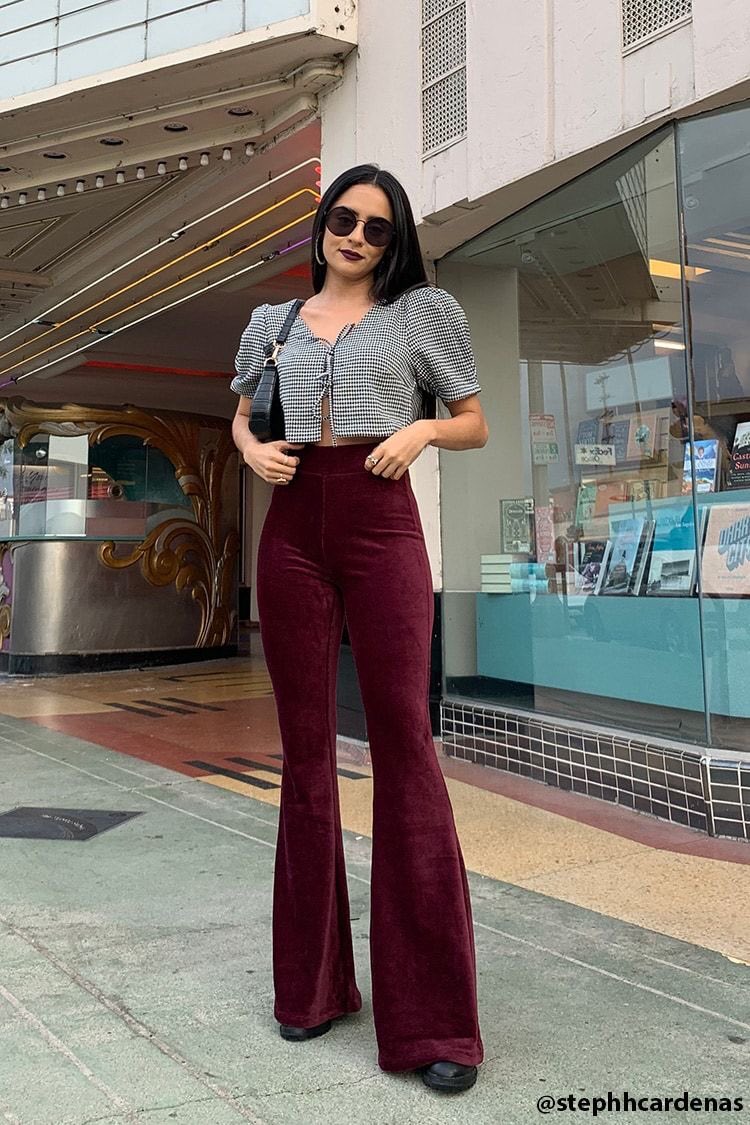 1. Rock with a crop top. This accentuates your waistline.