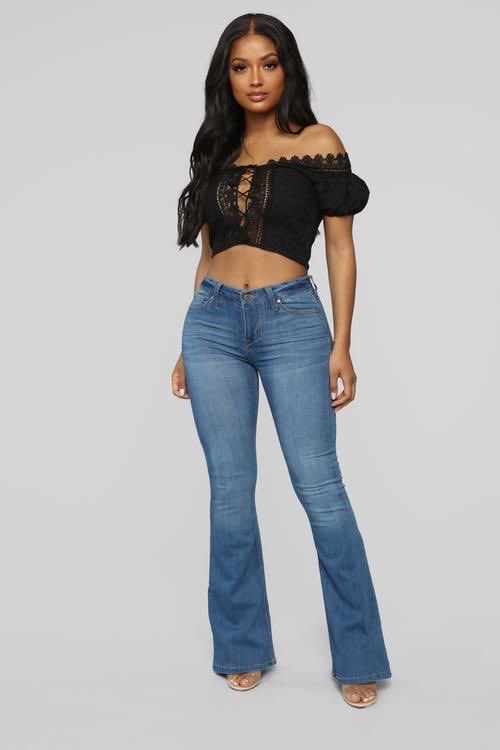 1. Rock with a crop top. This accentuates your waistline.