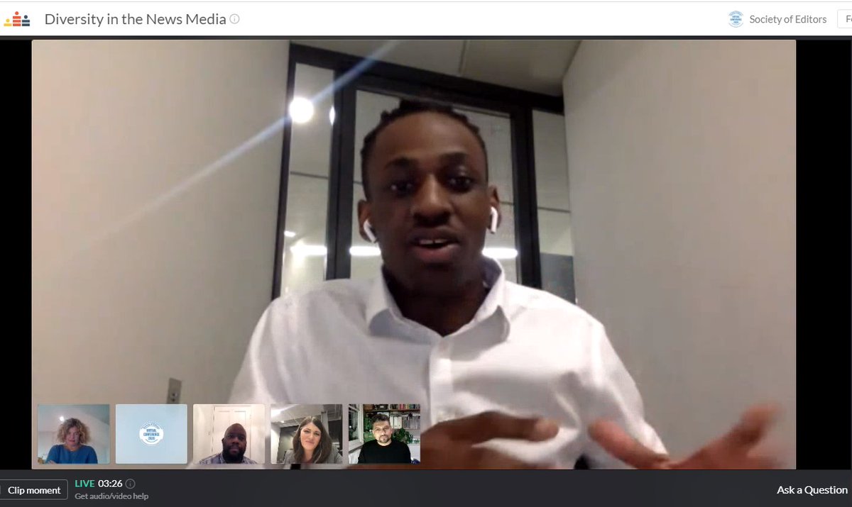 We are live.  @ShingiMararike starts the discussion by sharing his experience and his route to current role  @thesundaytimes. Started with internships before he became the first apprentice at the paper. The ST invested in him and paid for NCTJ alongside quality mentoring