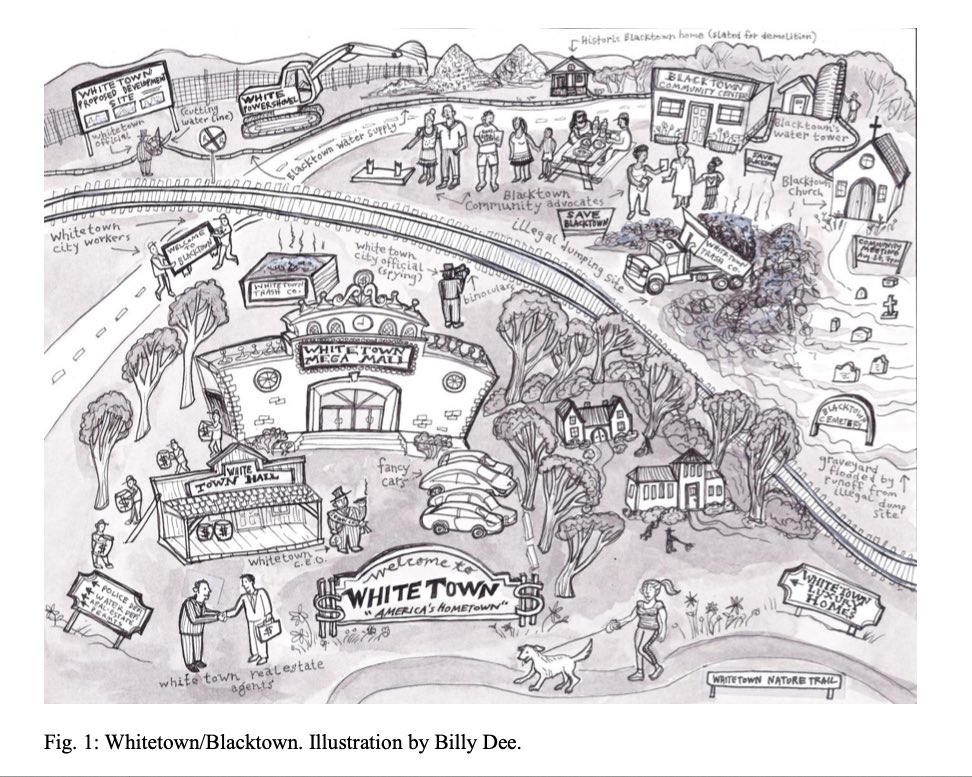 What this looked like was The Woodlands using HUD Model Communities funding in the 1970s to build a unincorporated luxury resort city by stealing Tamina’s land and dumping its construction waste in an illegal dump near Tamina’s historic cemetery (which they can no longer use).
