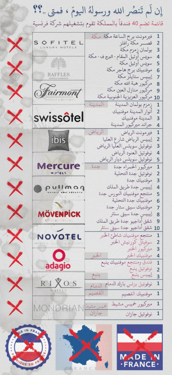 S26063's tweet photo. #مقاطعه_المنتجات_الفرنسيه23 

فنادق فرنسية https://t.co/VQfz5VN0Wo