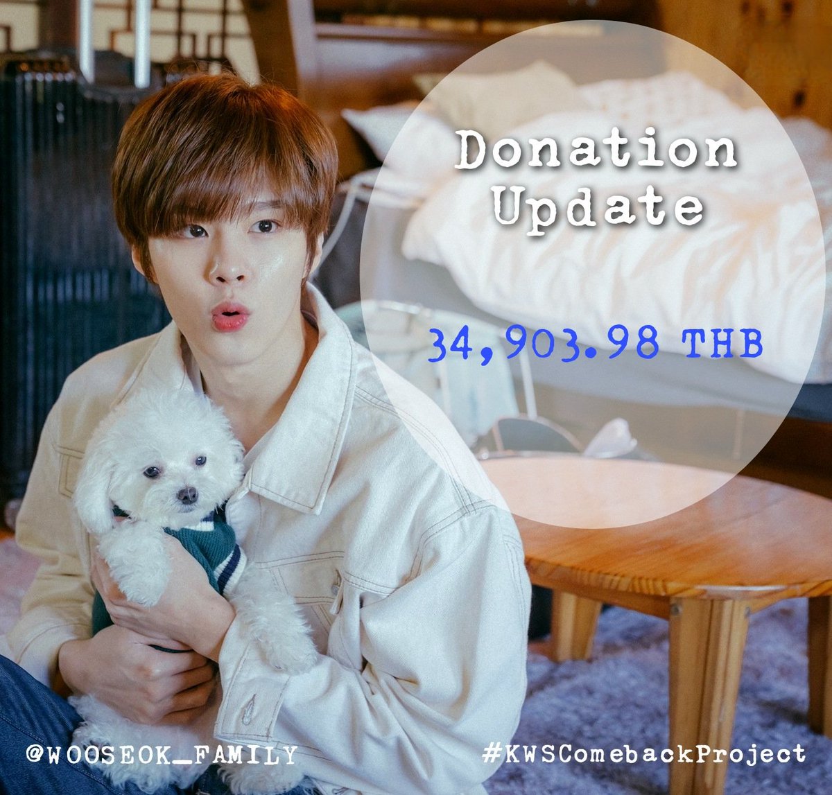 WOOSEOK_FAMILY's tweet photo. 🥰🌸 อยากชวนนีอามาร่วมโปรเจคโดเนทเพื่อเพิ่มยอดอัลบั้มสำหรับการคัมแบ๊คของ #คิมอูซอก ที่คาดว่าจะมีเดือนธ.ค.นี้ค่ะ

รายละเอียดและฟอร์ม​โดเนท
🌸 https://t.co/TtYNwQpaqm

📑 ยอดคงเหลือ 34,903.98 บาท

ขอบคุณ​สำ​หรับ​ทุก​การ​สนับสนุน​นะคะ 🥰

#김우석 @KWS_official_ #KWSComebackProject https://t.co/r8d0XogotL