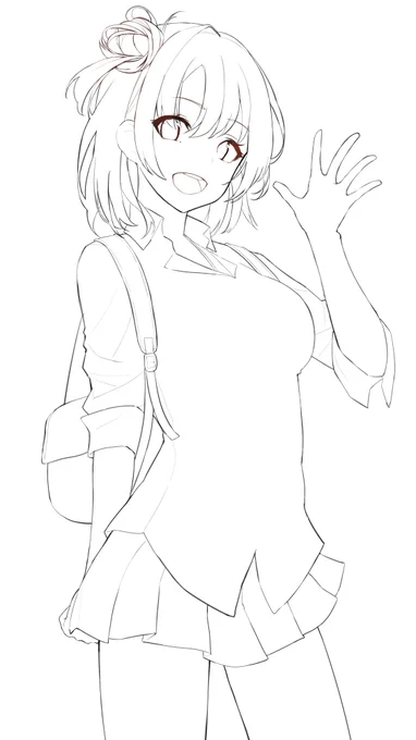 #線画と塗った後を見せてください

最近の絵は線画がない 
