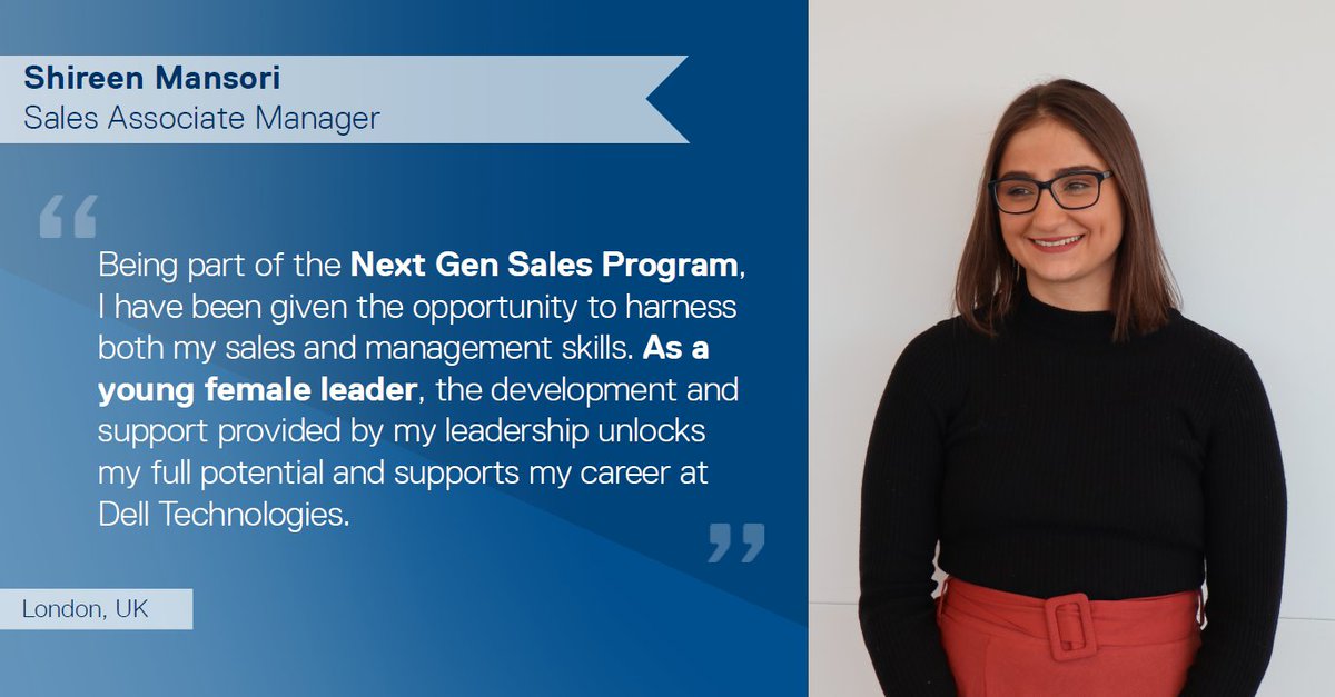 Exciting Opportunities for New Grads in the UK to join Shireen's Team and DELL Technology Next Gen Sales Program. Creating your future starts here:
lnkd.in/g43EeSQ
#diversityintech #iwork4dell #gennextjobs #nextgentech #gradjobs <a href="/AkbarHamaad/">Hamaad Akbar</a> 
@ChrisDellTech