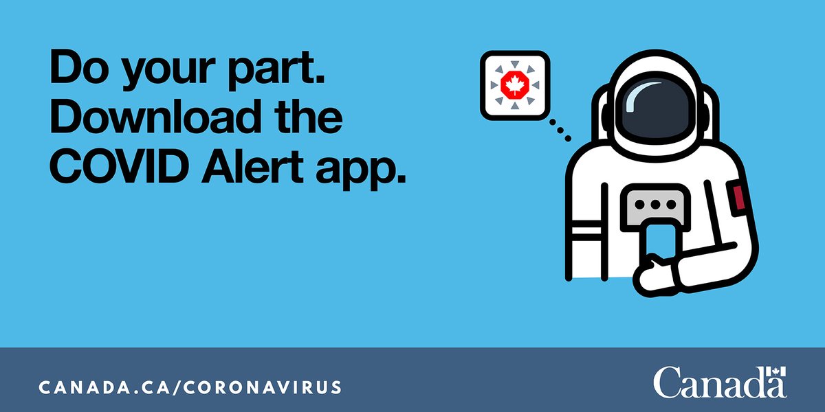 csa_asc's tweet photo. It takes:

• 96 minutes for the #RCMSatellites to circle the globe
• 15 minutes for the @Space_Station to cross Canada
• 1 minute to download the #COVIDAlert app

Protect yourself and your community: https://t.co/LBCjzw7AQO #COVID19 https://t.co/KfaIHpyVld