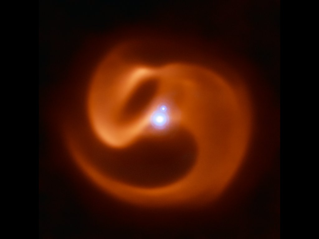 Depiction of binary star system