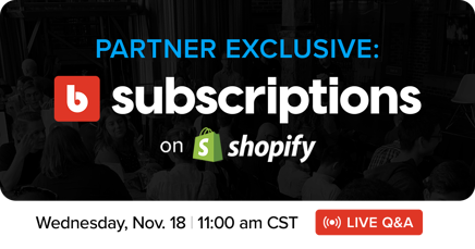 bold_partners's tweet photo. 🗣Bold partners, we’re hosting a webinar TODAY exclusively for you! 

Demoing the new Bold #Subscriptions solution on 
@Shopify &amp; answering ANY questions you have with a live Q&amp;A

We go live TODAY @ 11am CST

Not available? No problem. We’ll send you the replay when you sign up! https://t.co/o9ujaKtrPJ