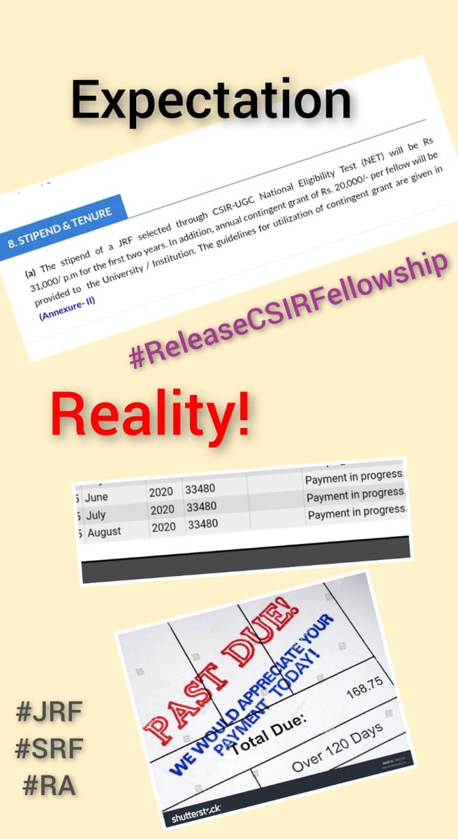 suthinkumarps's tweet photo. The sad truth. @HRDG_CSIR @EduMinOfIndia @PMOIndia @DrRPNishank @CSIR_IND 

#ReleaseCSIRFellowship
#GiveFellowshipOnTime
#FellowshipIsOurRight https://t.co/oScjIn4GvJ