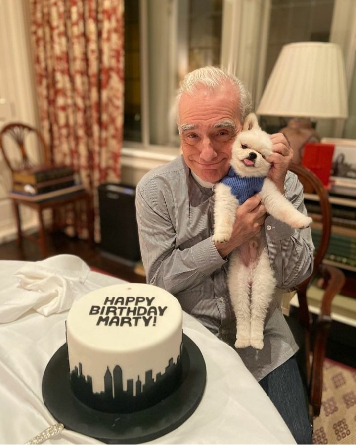 telecine's tweet photo. ⚠️ ALERTA DE FOFURA NA TIMELINE ⚠️

Ontem foi aniversário do Martin Scorsese, e eu não sei o que é mais fofo nessas fotos da festa: o bolo, o aniversariante ou os doguinhos! ❤️

PARABÉNS, MARTY! Qual seu filme favorito dele? https://t.co/2AQYy4UEaZ