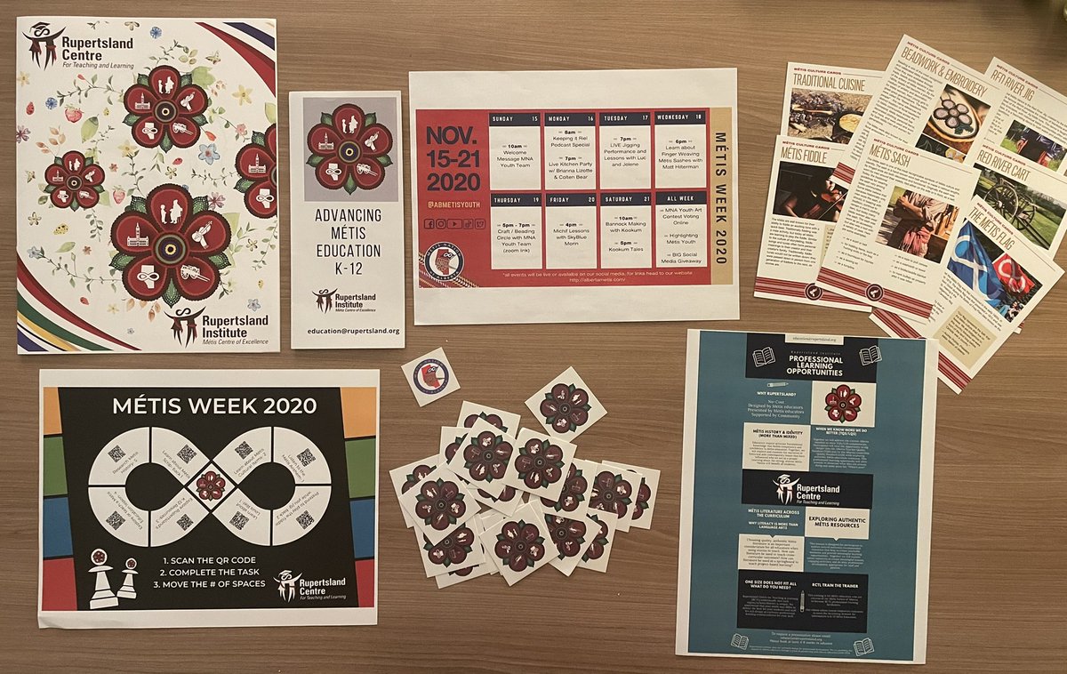 msawiseman's tweet photo. The Educator Kit from @AlbertaMetis is full of great activities for #MetisWeek! The culture cards and tattoos are a student fave. Thank you @CentreRctl for providing teachers with #resources to share. https://t.co/zp1PNxSp8A