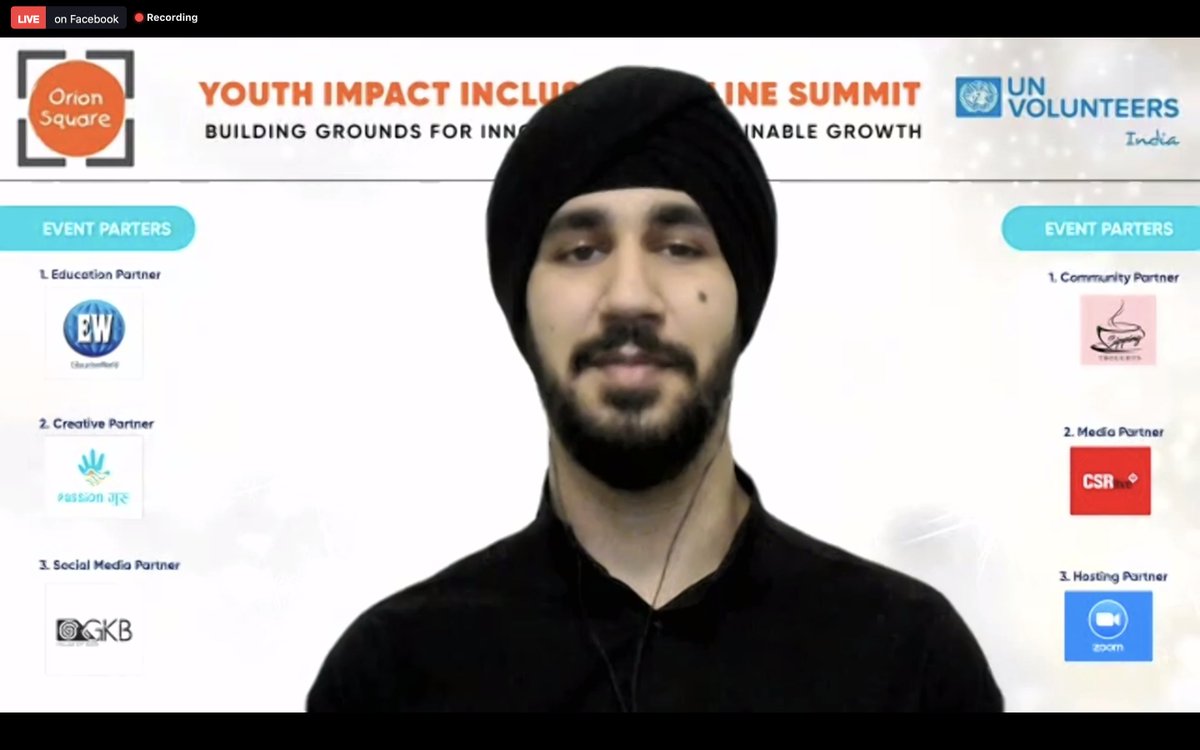 OrionYouth's tweet photo. .@GurkzBehl talks about struggles faced as a #SikhModel, and the rejections just faced because he was #Sikh.
He says, "Celebrate yourself, and if anyone questions you and how unique are, just say to them - 'Watch Me!'"
#YIOS2020 https://t.co/vPPaU0rKY7
