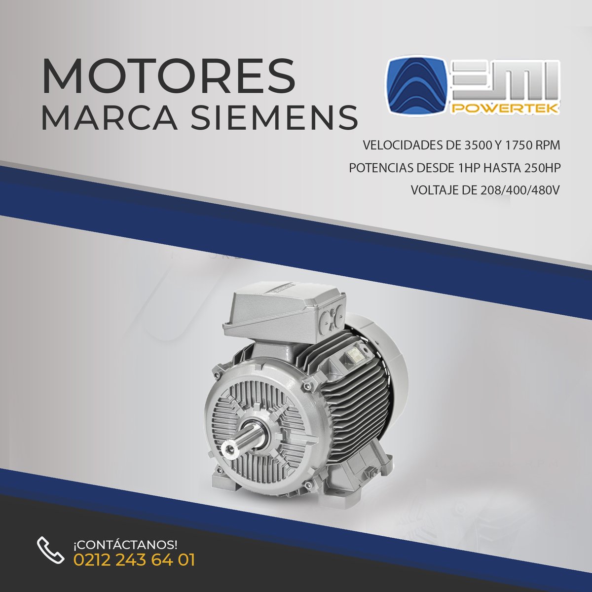 EMIPowertek's tweet photo. ¡Tenemos para ti la mejor calidad en motores marca @Siemens !

Para saber más de nuestro catálogo escríbenos al privado o a nuestro correo ventas@emipowertek.com.

#emipowertek #motoreselectricos #motores https://t.co/KkCVR7oZpL