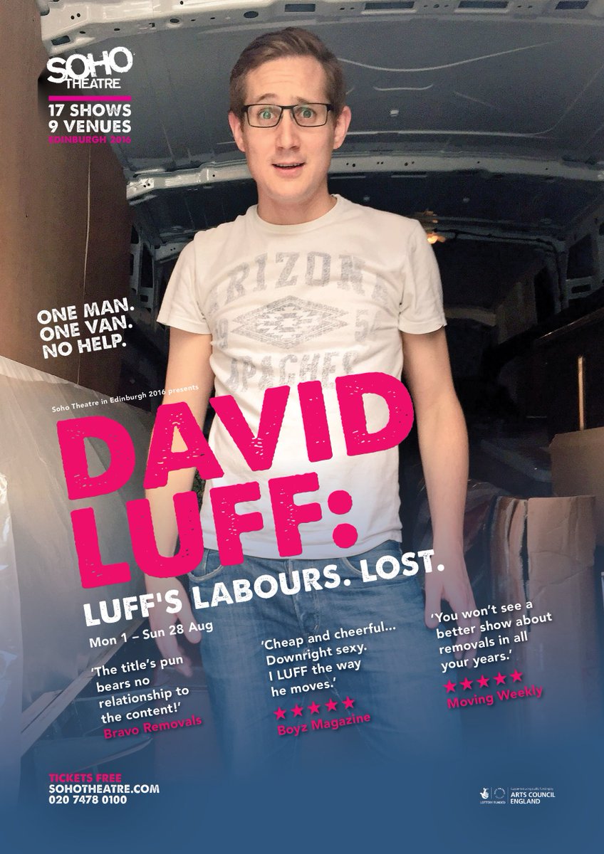sohotheatre's tweet photo. Throwback to our #LuffTheatreDay take on #LoveTheatreDay way back when, in 2015, when our Creative Director David Luff (then Theatre Producer) was away for the day… https://t.co/XVrCPAUDQI