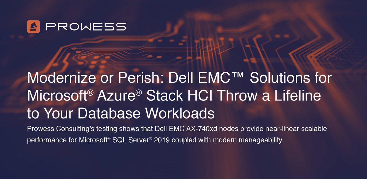 ProwessConsult's tweet photo. Is your legacy infrastructure holding back your database performance? We tested a solution from #DellEMC that uses #AzureStack #HCI and determined it can provide great performance with scalability. Read our full report:  https://t.co/551Tt24Afq https://t.co/eTxN1bVRjH