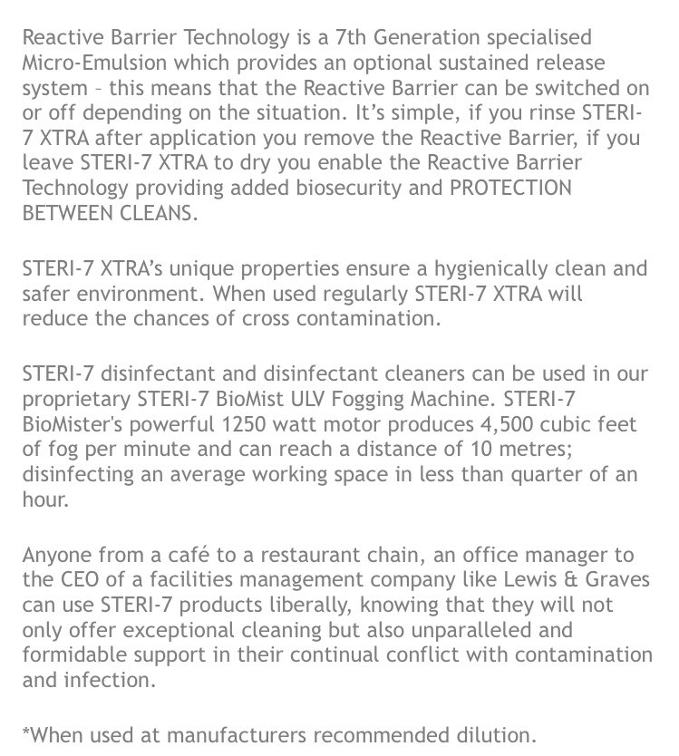 SentinelMedical's tweet image. #BIOSECURITY FOR YOUR WORKPLACE 

#Steri7Xtra is a powerful weapon in the constant battle against germs, micro-organisms and pathogens