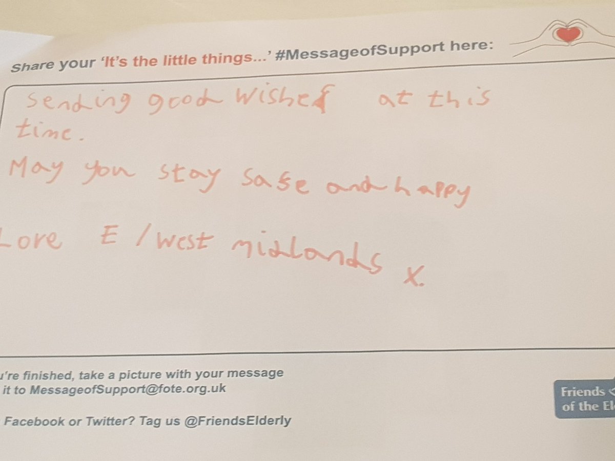 wifeyR20's tweet image. @abbeyprimary #MessageofSupport E and C have made messages of support and sent to friends of the elderly to be shared with residents and care home staff