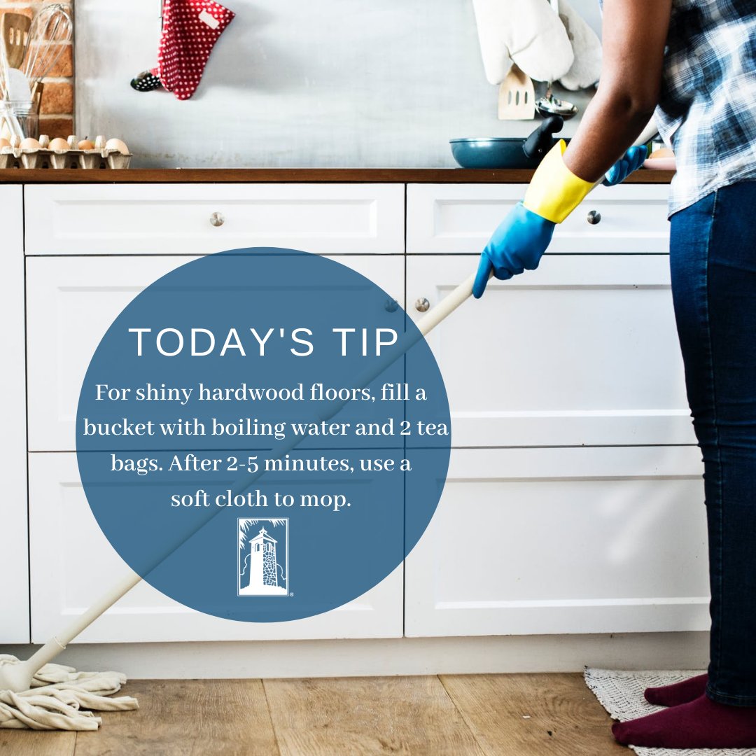 For shiny hardwood floors, steep 2 teabags with boiling water in a mop bucket. https://t.co/PNyF9wrZvM
