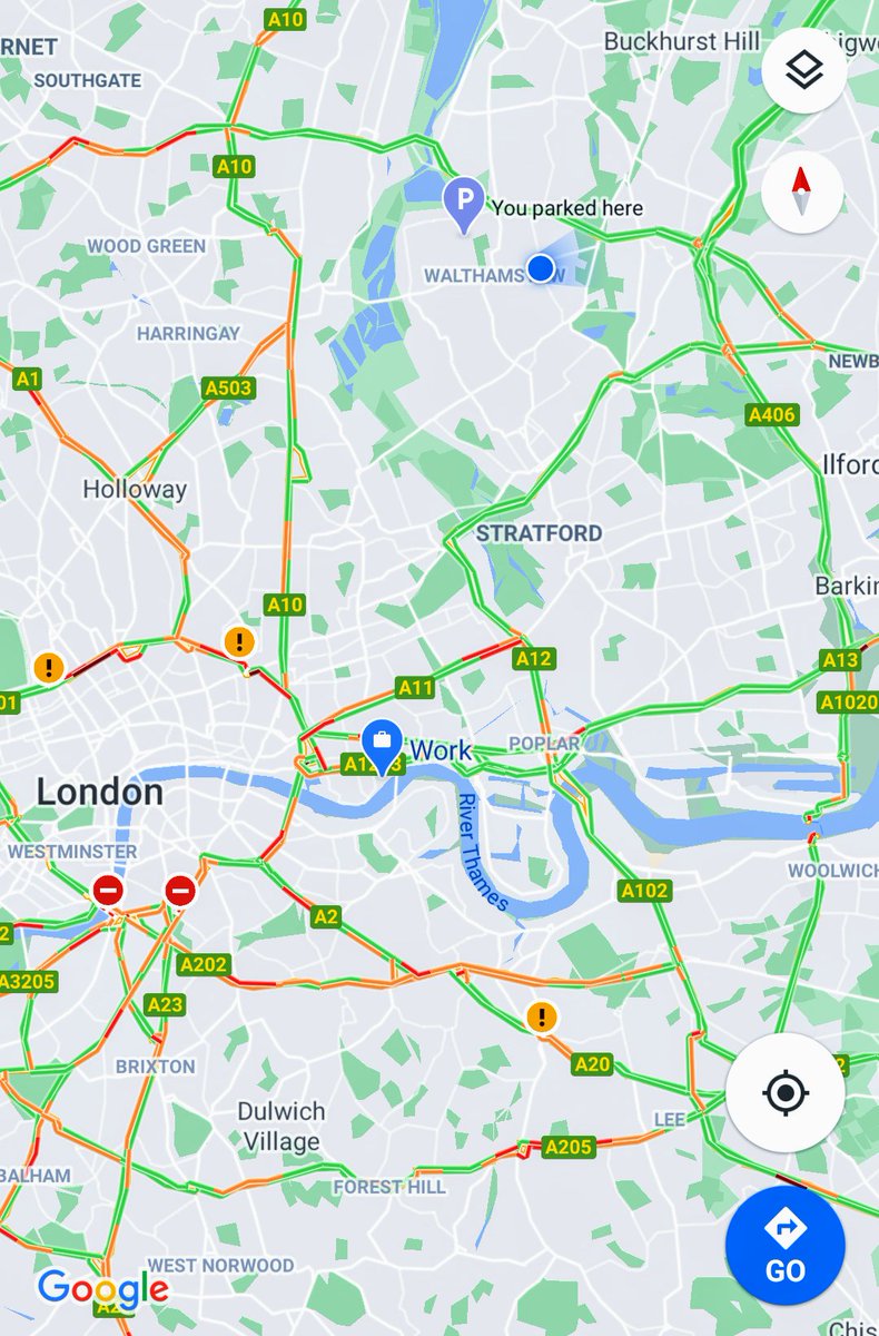 Saturdays on Palmerston were infamous. Not any more. Right now the only grumbling I hear in Walthamstow is around Markhouse Road (where a new LTN has just gone in). Anyway, back to the map, what's the rest of London like at 940? Bad where there are roadworks largely. 12/16