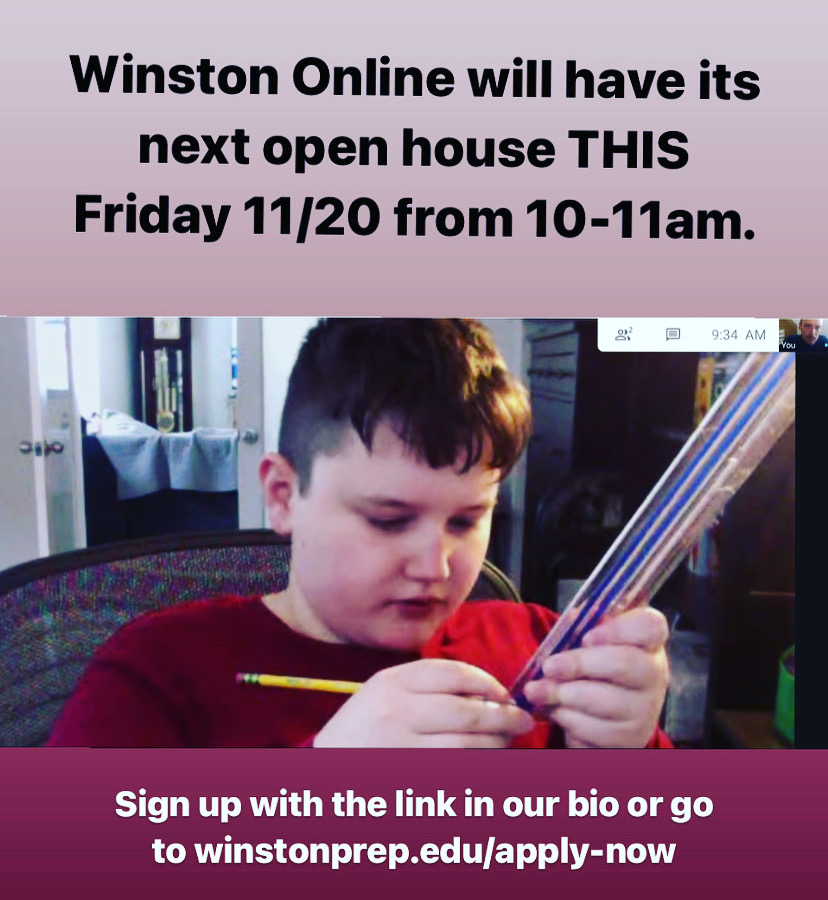 wps_online's tweet image. Join us THIS Friday 11/20 at 10am EST for our next virtual open house! You can sign up at: winstonprep.schooladminonline.com/portal/public_… We hope to see you on Friday! #openhouse #nvld #executivefunctioning #dyslexia #learningdifferences #winstonprep #onlinelearning #school #middleschool #highschool