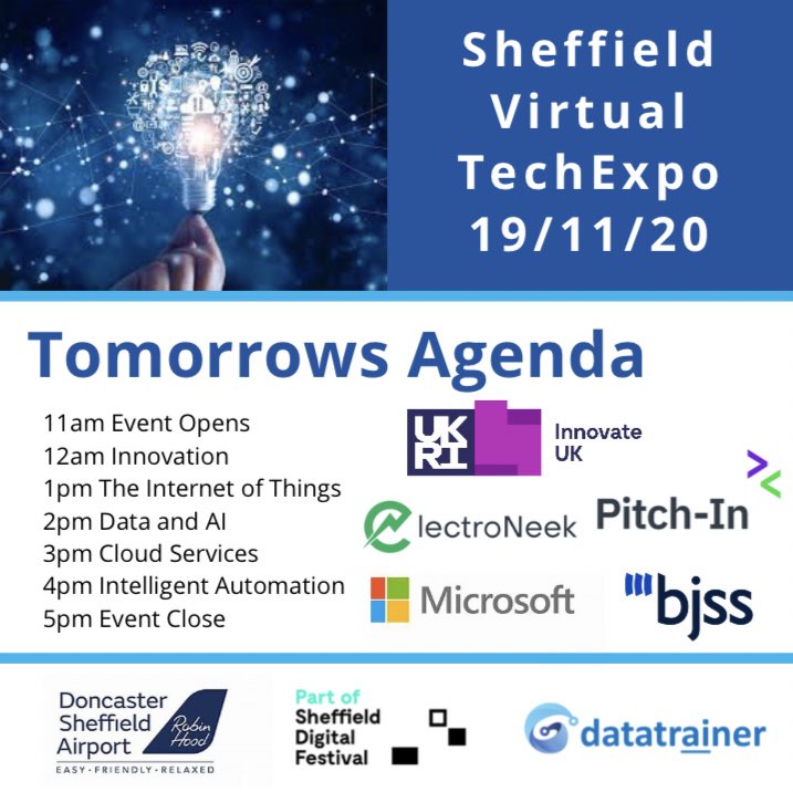 Still a few tix left for the Sheffield Virtual TechExpo! 👀 11am - 5pm Sign up for FREE here👇
hopin.com/events/sheffie…
