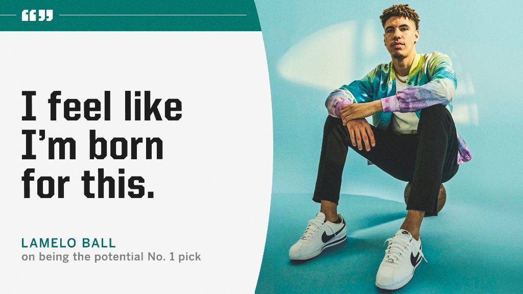 espn's tweet photo. LaMelo Ball's sales pitch for going No. 1 is simple. #NBADraft @MELOD1P https://t.co/1NuV3JmDuq