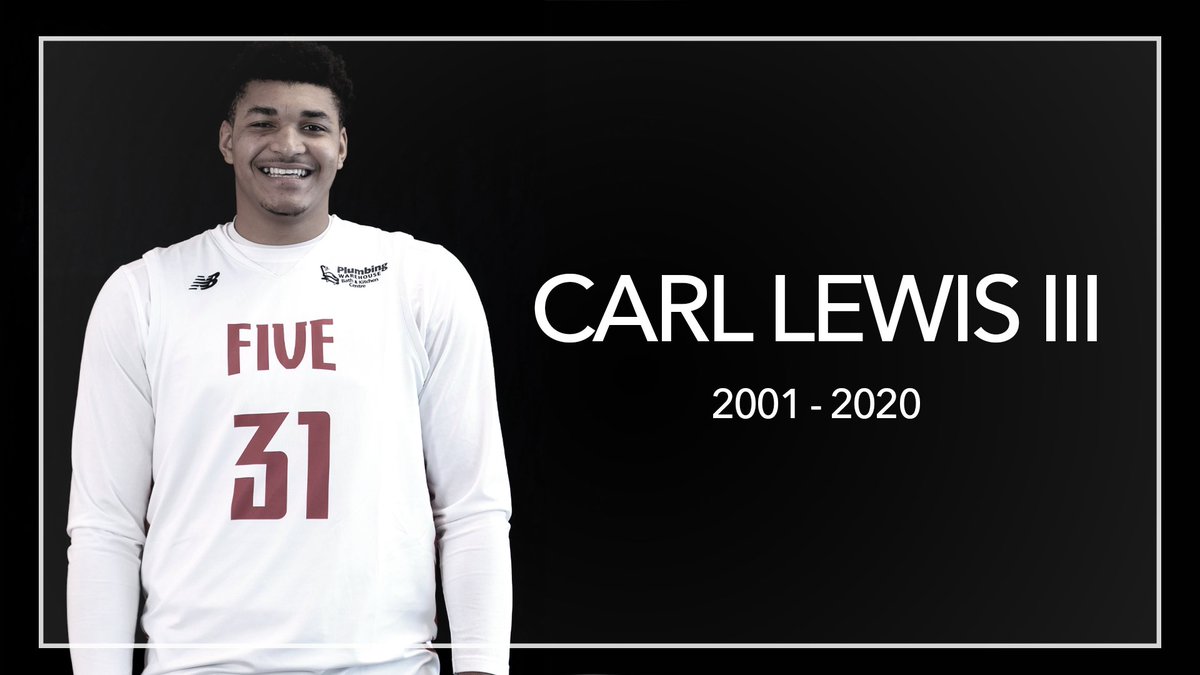 The Five organization is deeply saddened &amp; devastated by the sudden loss of Carl Lewis III. We express our sincerest condolences to his family, friends, teammates, &amp; fans.

Carl Lewis, a forever King of The Underground has risen. RIP 🧡🙏🕊

Full Statement bit.ly/2ISYeRe