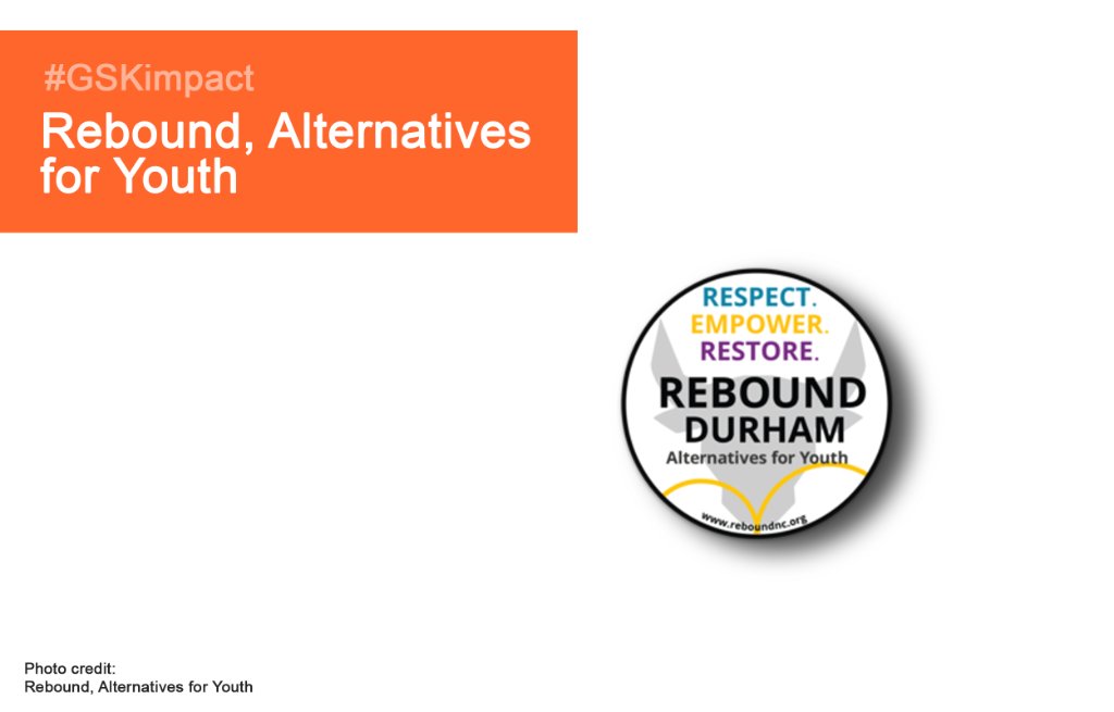 Congrats to @Reboundnc on their 2020 #GSKimpact Award! 🏫 They help young people problem solve, keep up with schoolwork, &amp; improve their connection to school despite a suspension. 

Meet our winners &amp; learn about the program: 
🏆 gsk.to/2IPXRas

<a href="/TriComFdn/">Triangle Community Foundation</a>