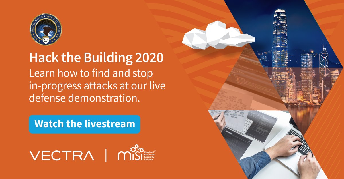 Vectra_AI's tweet photo. Go ahead, take a hack at it! Join #HTB2020 to see how you can achieve quick threat visibility across your network to find and stop attacks in our live demo. https://t.co/pvMFpIRbX7 @MdMisi #hackthebuilding https://t.co/NJapuw1uzd