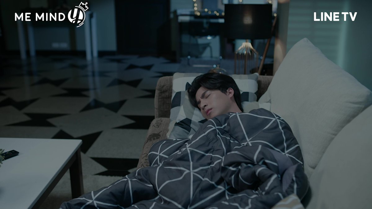 The next scene follows, with Type walking into the living room and covering himself with it. After the opening credits, Type wakes up, still on the couch and covered by the same blanket.