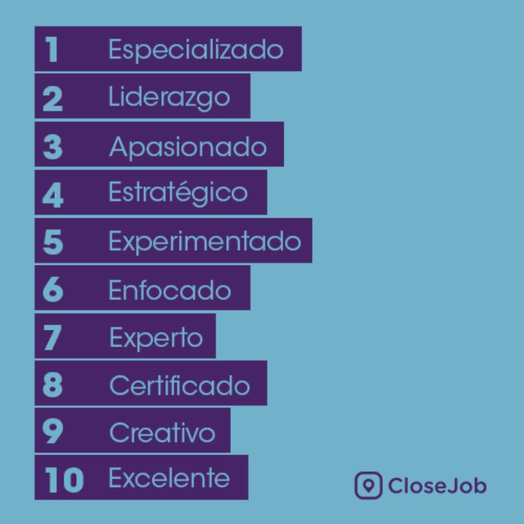 Jobtual's tweet image. Conoce las 10 palabras más usadas en los currículum y perfiles de linkedIn

#hhrr #recursoshumanos #hr #covid19 #closejob #getajob #teamwork #worksmart #workhard #hustle #WFH #covid19 #pandemia #rrhh #trabajo #hr #recruiters
#visualjobmarketing #contactlesshiring #workplacedivers