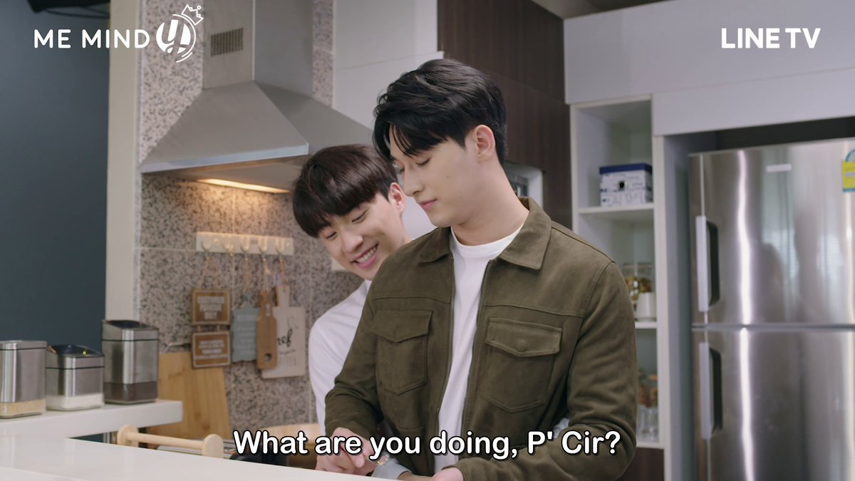 In the meantime, Tharn is cooking him a meal to make amends about the argument they had last night. Next, the focus shifts to the couple living next door - one of them is also waking up and the other one is making breakfast for him.