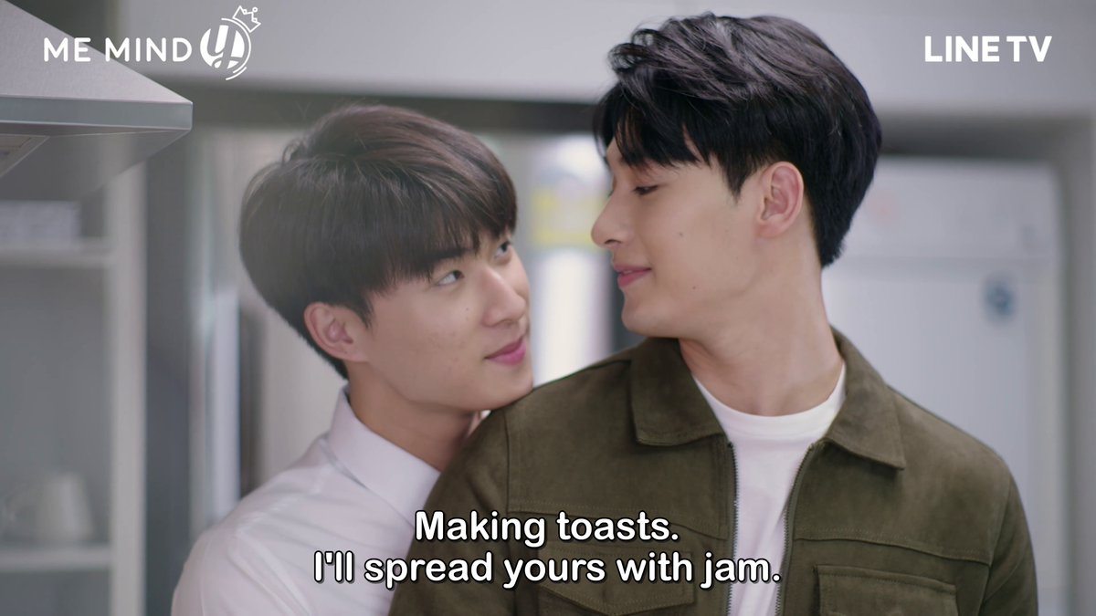 In the meantime, Tharn is cooking him a meal to make amends about the argument they had last night. Next, the focus shifts to the couple living next door - one of them is also waking up and the other one is making breakfast for him.