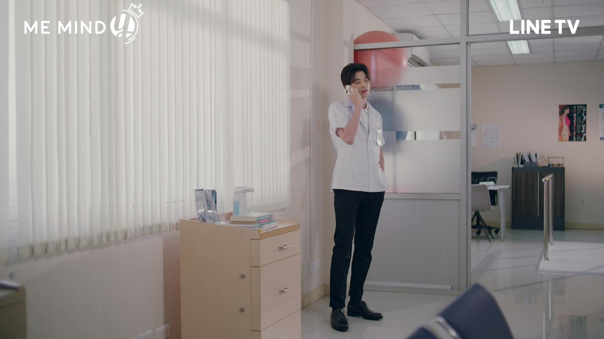 Earlier Tharn mentioned to his cousin that Type had already left for work, so coming up next is the shot at the hospital building and Type at work.