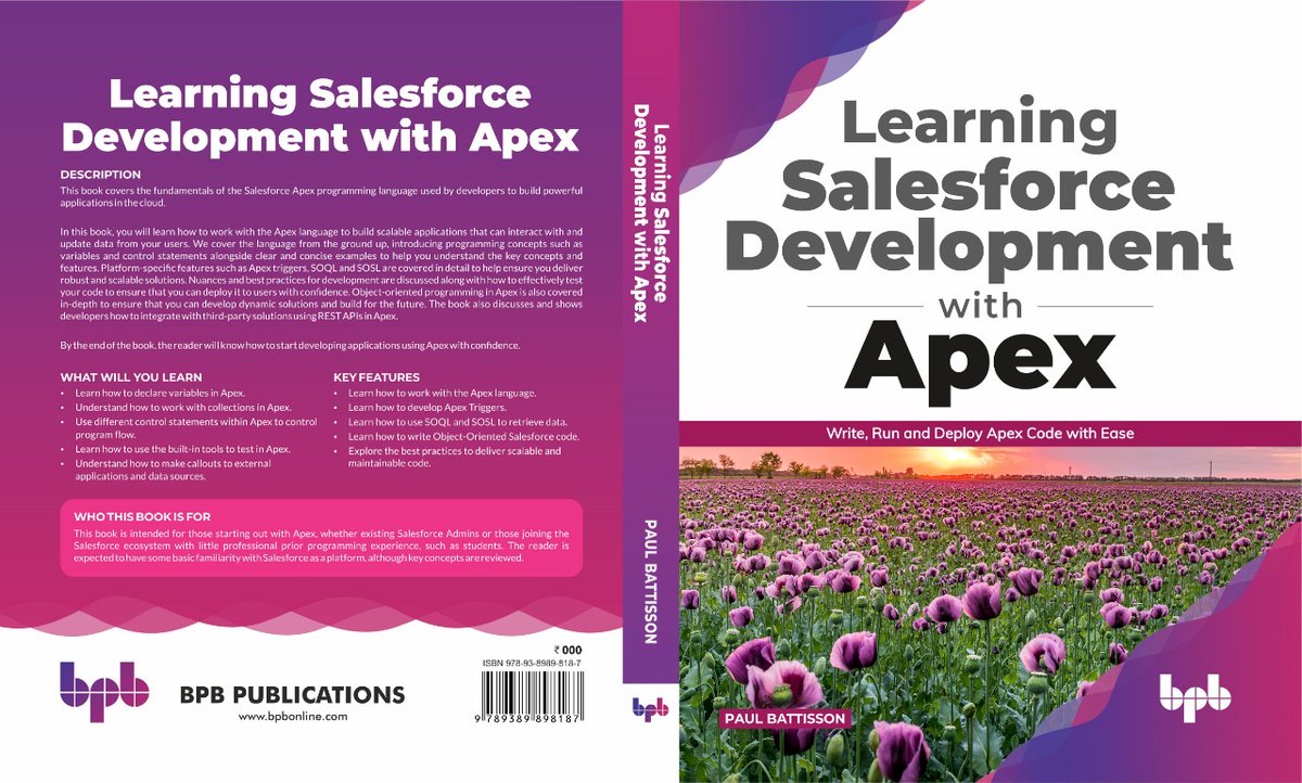 pbattisson's tweet image. Lovely message from Lee in Charlotte about his experience reading through "Learning Salesforce Development With Apex" available on Amazon amazon.com/Learning-Sales… #salesforceapex #salesforce